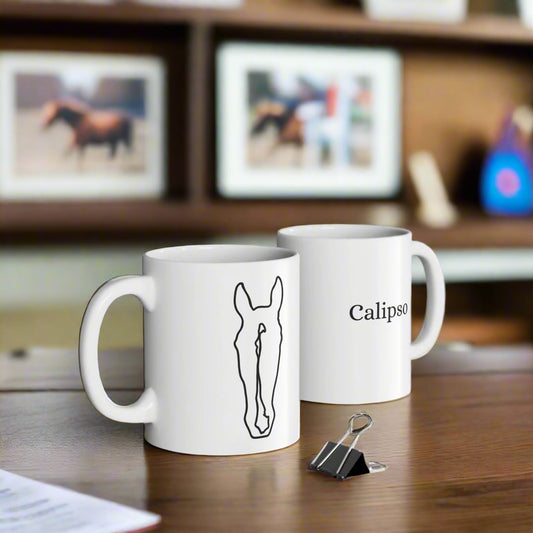 Personalized Equine Line Art Simple Coffee Mug - 11oz