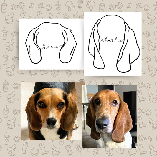 Original Line Art Collection Custom Dog Ear Vinyl Sticker