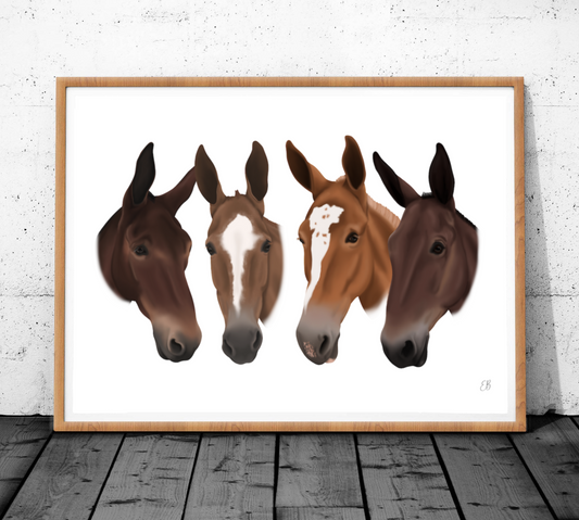 Commissioned Artwork Print - Horses