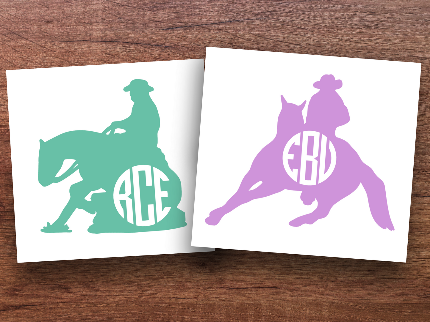 Barrel Racer or Reiner Western Horse Vinyl Monogram