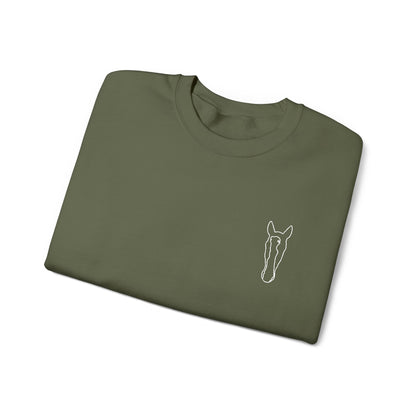 Embroidered Equine Line Art Crewneck