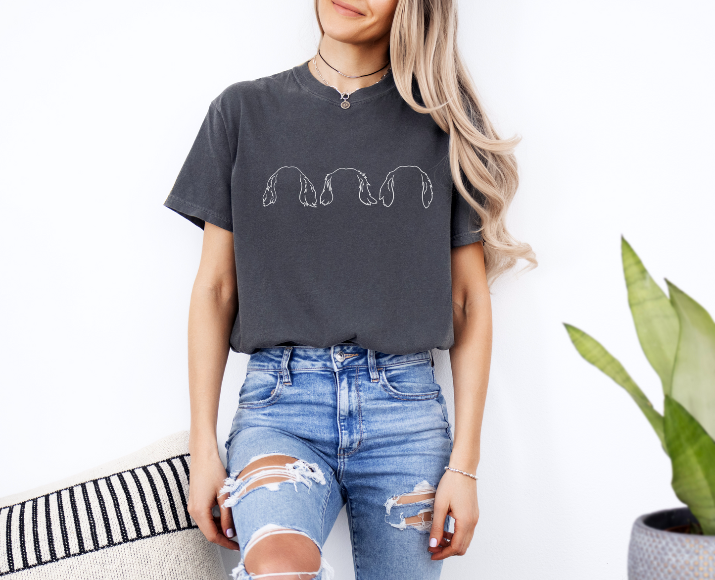 Dog Ear Line Art Comfort Colors Tee