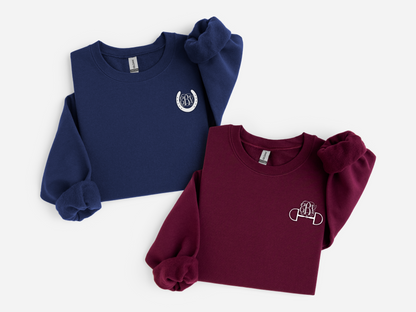 Equestrian Monogram Crewneck | Embroidered Monogram Sweatshirt | Personalized Horse Lover Gift