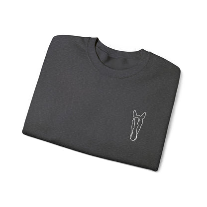 Embroidered Equine Line Art Crewneck