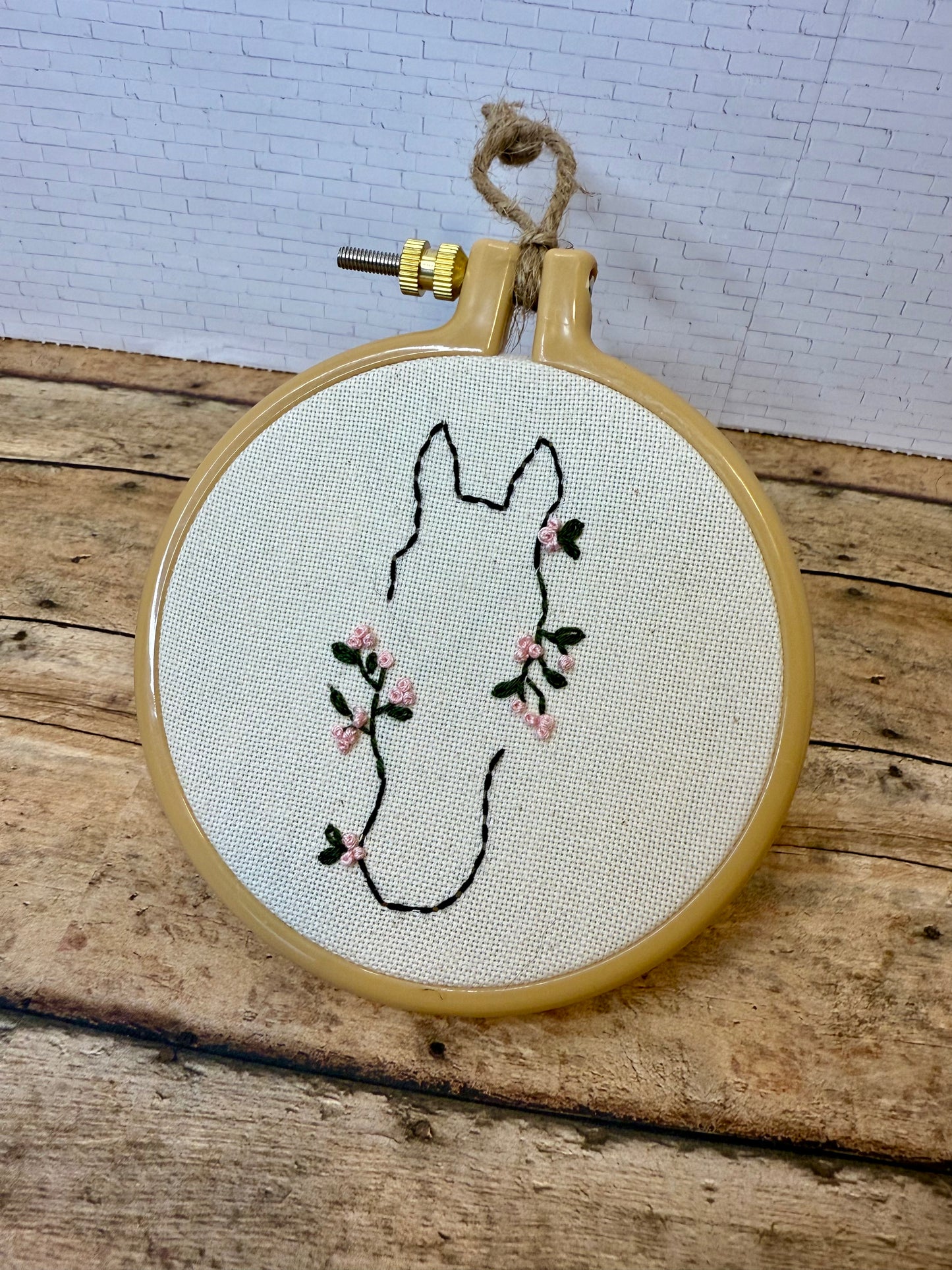 Ponies & Petals || Equine Line Art Floral Cross Stitch Wall Hanging