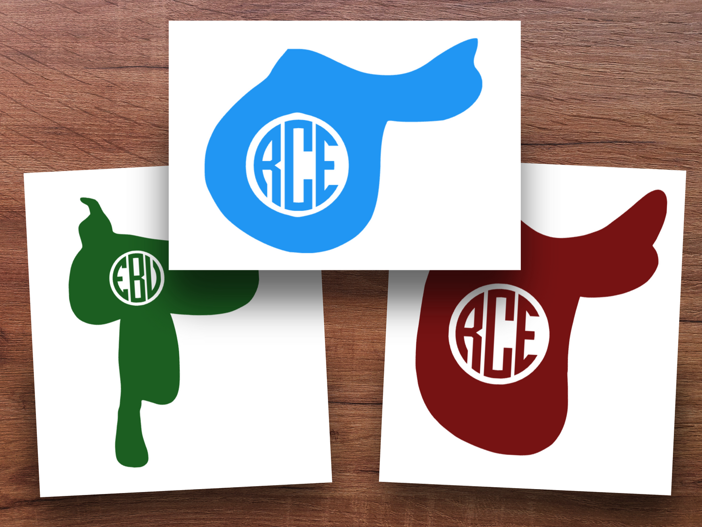 English or Western Saddle Vinyl Monogram